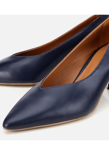 01AYH312590A680 KADIN Deri Lacivert Ince Topuklu Stiletto modelleri