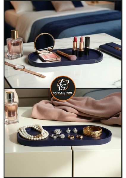 Oval Büyük Boy Beton Sunum ve Takı Tabağı, Çok Amaçlı Tabak, Mum Altlığı, Organizer fırsatları