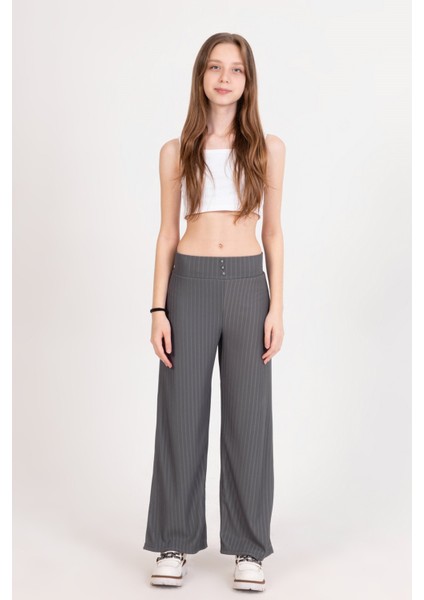 Kız Çocuk Düğme Detaylı Pantolon