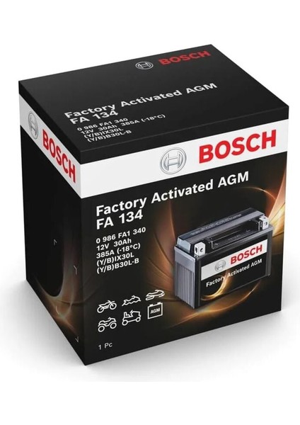 Bosch Fa 134 Atv ve Jet Ski Aküsü YIX30L YB30L 12 V 30 Amper fiyatları