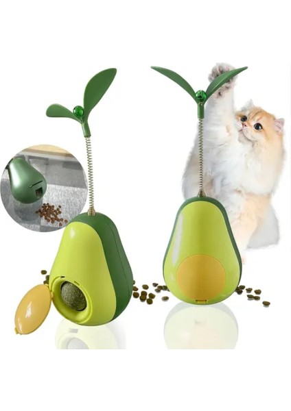 Avokado Şeklinde Kedi Naneli ve Mama Hazneli Kedi Oyuncağı fırsatları