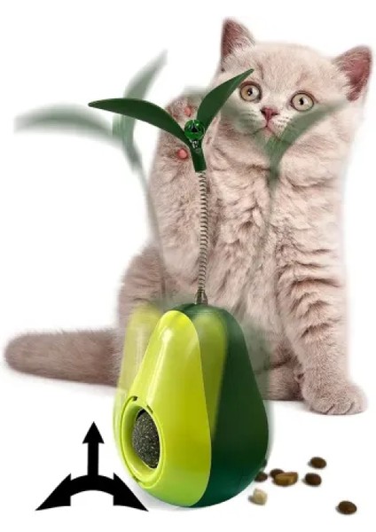 Avokado Şeklinde Kedi Naneli ve Mama Hazneli Kedi Oyuncağı indirimleri