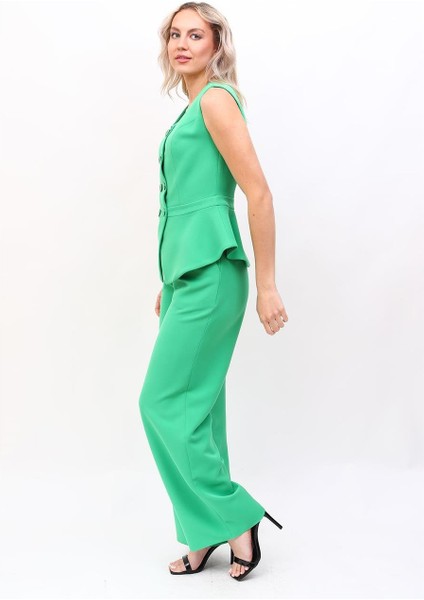 Aller Yelek & Bol Paça Pantolon Takım-Yeşil indirimleri