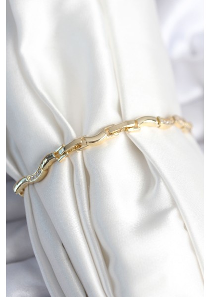 Pirinç Gold Renk Dalgalı Model Kadın Bileklik fiyatları