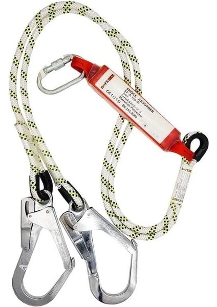 Çift Bacaklı Şok Emicili Lanyard Büyük Kancalı