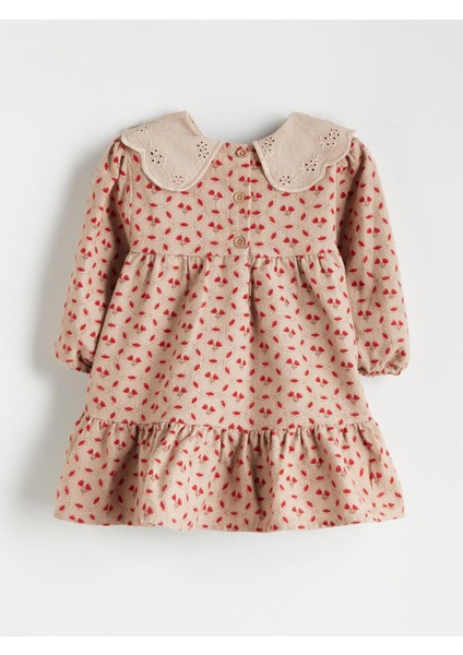Bebe Yaka Çiçekli Kız Bebek Elbise (W5) fiyatları