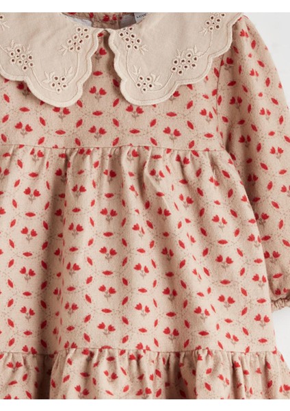 Bebe Yaka Çiçekli Kız Bebek Elbise (W5) modelleri