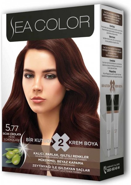 2x2 Tüp Krem Saç Boyası Seti Sıcak Çikolata No:5.77 modelleri