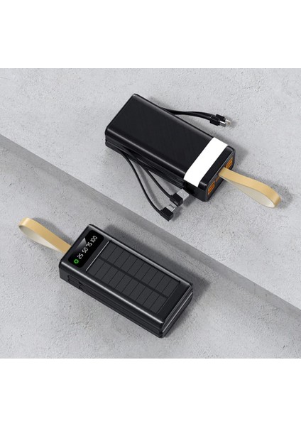 Solar 22.5W Hızlı Şarj 30.000 Mah Güneş Enerjili LED Işıklı Powerbank Şarj Aleti 4xusb Çıkış Çoklu Şarj Çıkışı Kablolu modelleri