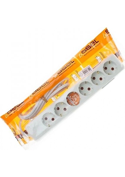 Asel 6'lı Topraklı Grup Priz 2mt