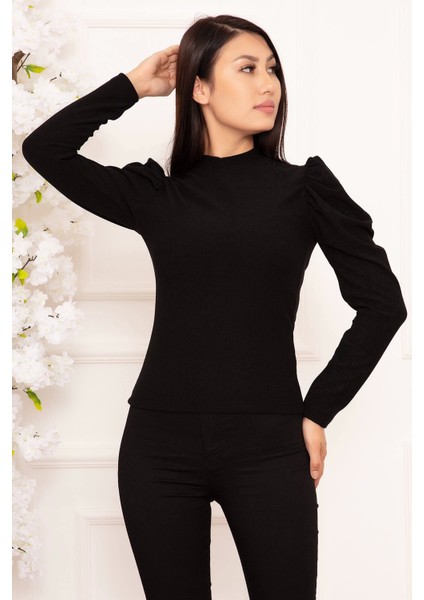 Prenses Kol Bluz Siyah