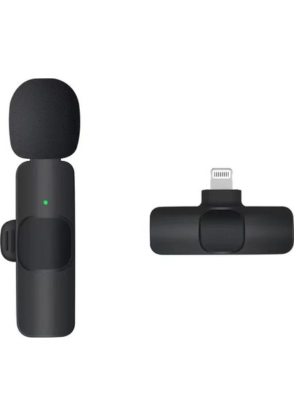 K9 Mini Kablosuz Yaka Mikrofonu Canlı Yayınlar, Röportaj, Podcastler USB Lightning Uyumlu
