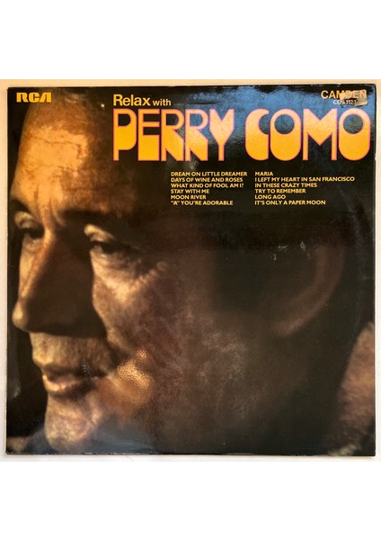 Perry Como Relax With Perry Como Lp Plak (Orijinal 1973 Dönem Avrupa Baskı Plak)