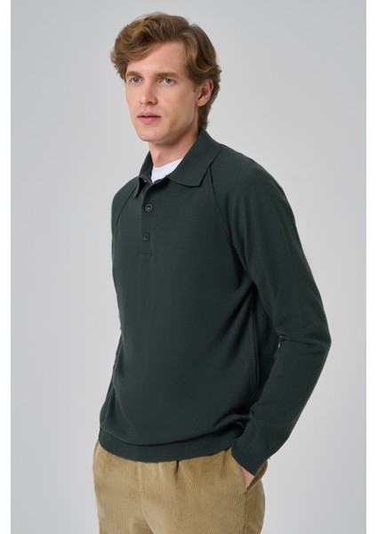 Erkek Haki Trend Core Spun Polo Yaka Dynamic Fit Rahat Kesim Triko fiyatları