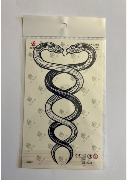 Yılan 18X11 cm 1 Ay Kalıcı Geçici Dövme Yapıştırma Dövme