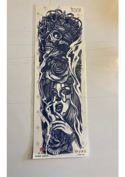 Kuru Kafa 3 Hafta Kalıcı Tam Kol Bacak Kaplama Yapıştırma Geçici Dövme 46 cm