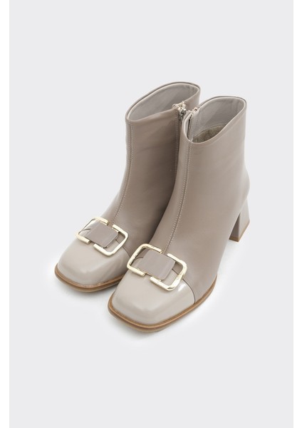 Topuklu Hakiki Deri Tokalı Fermuarlı Kadın Bot fiyatları