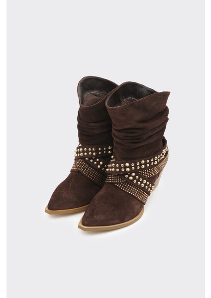 Zımba Aksesuarlı Hakiki Deri Kadın Bot fiyatları