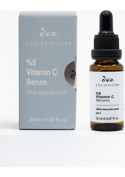 C Vitamini %5 Serum 20 ml Canlandırıcı Etki ile Karma Ciltler İçin Işıltı Verici