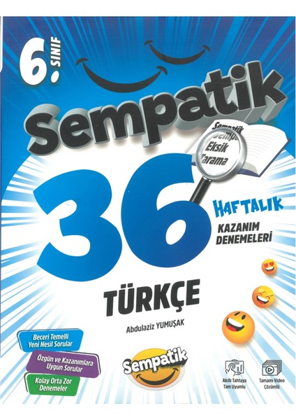 6.sınıf Türkçe Sempatik 36 Haftalık Kazanım Denemeleri