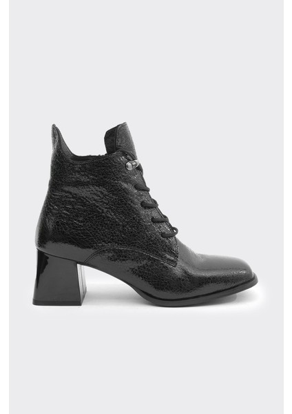 Topuklu Hakiki Deri Fermuarlı Kadın Bot