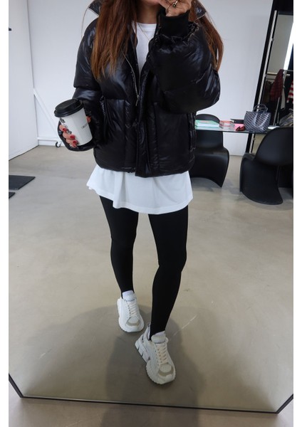 Dik Yaka Ayarlanabilir Bağcıklı Şişme Mont fırsatları