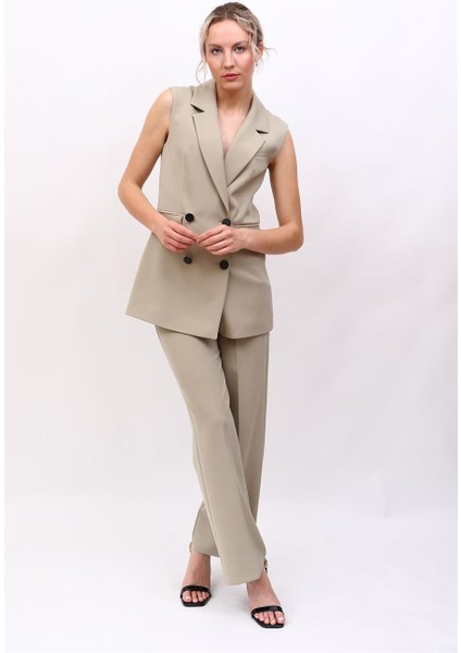 Blazer Yelek & Bol Paça Pantolon-Bambu fırsatları