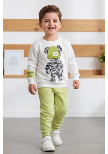 Ayıcık Baskılı Erkek Çocuk 2’li Mevsimlik takım - Yeşil fiyatları