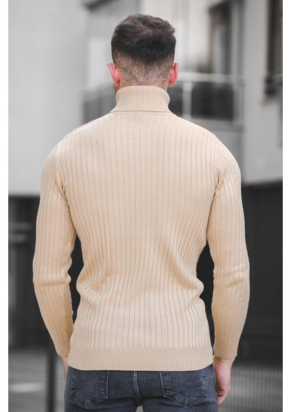 Seka 822 Kalın Fitilli Slim Fit Erkek Boğazlı Kazak modelleri