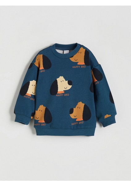 Lcw Baby Petrol Köpek Baskılı Erkek Bebek Eşofman Altı ve Sweatshirt 2'li fiyatları