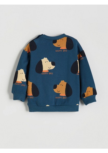 Lcw Baby Petrol Köpek Baskılı Erkek Bebek Eşofman Altı ve Sweatshirt 2'li fırsatları