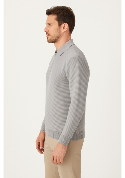 Erkek Fermuarlı Polo Yaka Kazak 732 fiyatları