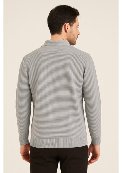 Erkek Fermuarlı Polo Yaka Kazak 732 modelleri