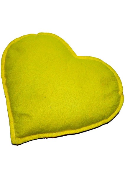 Kalp Desenli Doğal Kaya Tuzu Yastığı Sarı - Kırmızı 2-3 kg