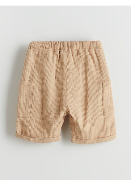 Yeni Sezon Beli Lastikli Basic Müslin Erkek Çocuk Şort fırsatları