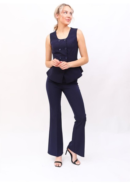 Aller Yelek & Ispanyol Paça Pantolon Takım-Lacivert indirimleri