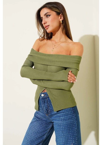 Madonna Yaka Düğmeli Bluz Yeşil fiyatları