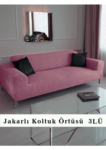 Jakarlı Koltuk Kanepe Chester Örtüsü Koltuk Kılıfı 3 Kişilik Bir Adet