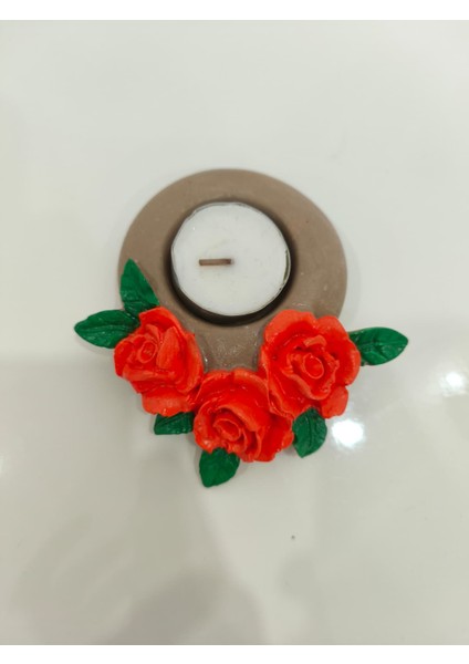 Güllü Mumluk - Dekoratif Ev Aksesuarı