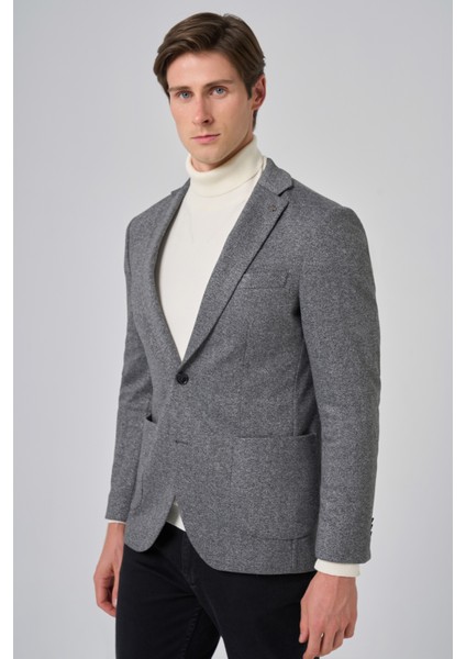 Erkek Füme Örme Trend Desenli Slim Fit Mono Yaka Ceket fiyatları