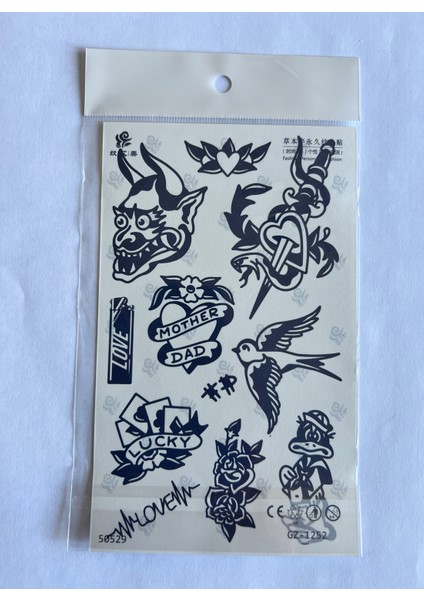 Karma Minimaller 18X11 cm Yarı Kalıcı Geçici Dövme