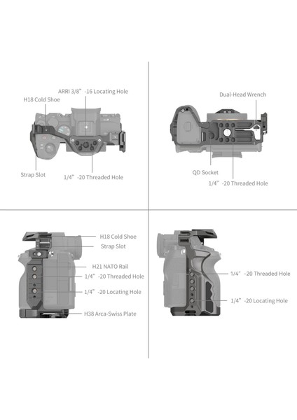 4538 Sony 7r V / 7 Iv / 7s Iıı Için Hawklock Hızlı Çıkarma Kafes Kiti fırsatları