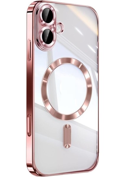 Apple iPhone 17 Için Magsafe ile Uyumlu Kılıf Kamera Lensli Korumalı Şeffaf Silikon Kapak