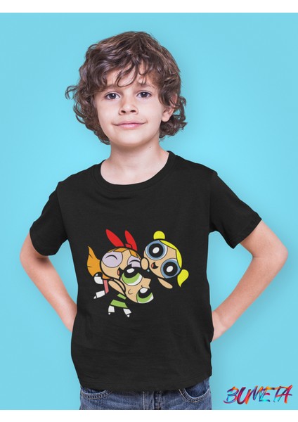 Powerpuff Girls Buttercup Bubbles Blossom Çocuk Tişört T-Shirt