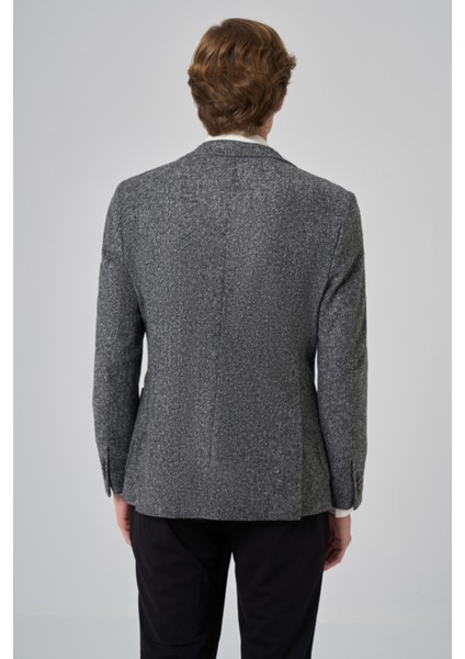 Erkek Gri Örme Slim Fit Mono Yaka Ceket indirimleri