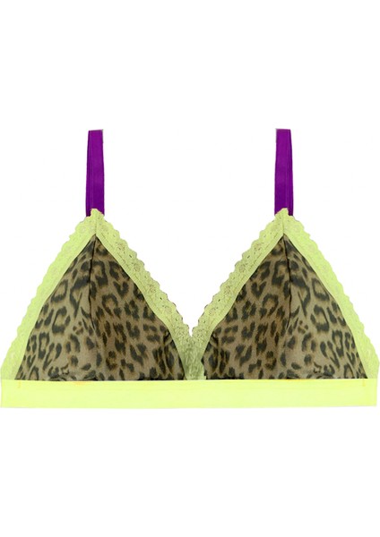 Sarı Leopar Desenli Bralet Sütyen