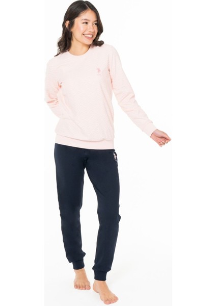 20125 Kadın Pembe Yuvarlak Yaka Uzun Kollu Pijama Takımı fiyatları
