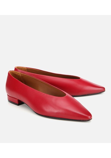 01AYH312460A750 KADIN Deri Kırmızı Yumuşak Dokulu Babet fiyatları