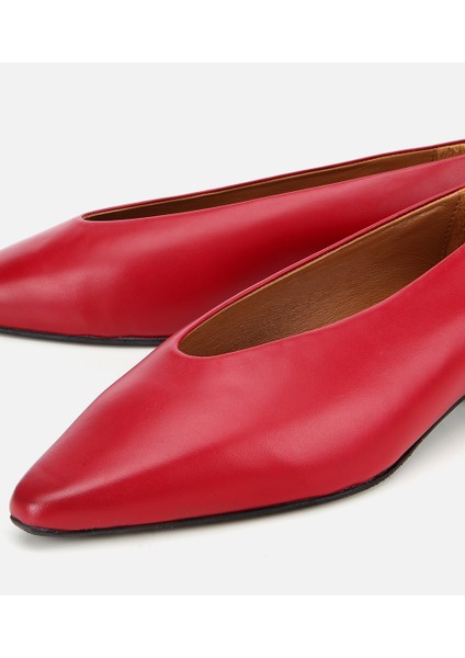01AYH312460A750 KADIN Deri Kırmızı Yumuşak Dokulu Babet modelleri