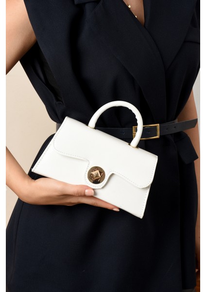 Lüks Mini Özel Tasarım Kilit Detaylı Çapraz Askılı Omuz Çantası fiyatları